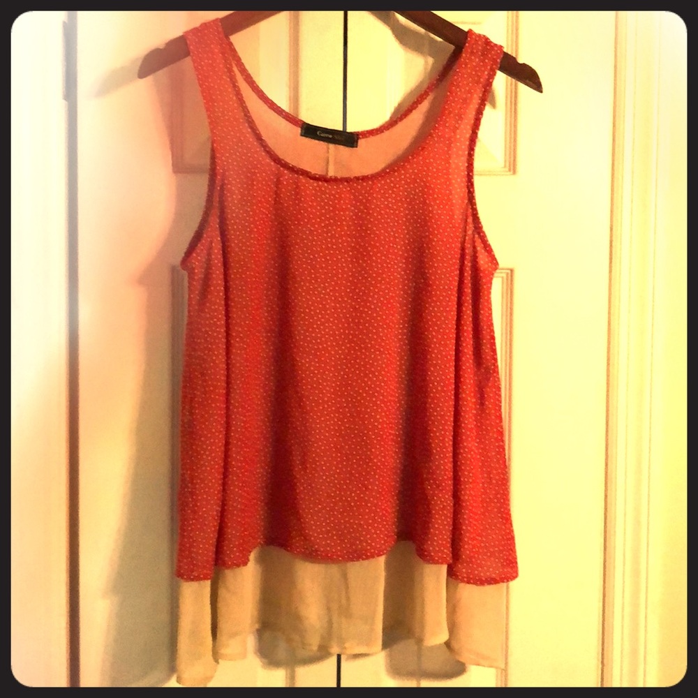 Red polka dot tank